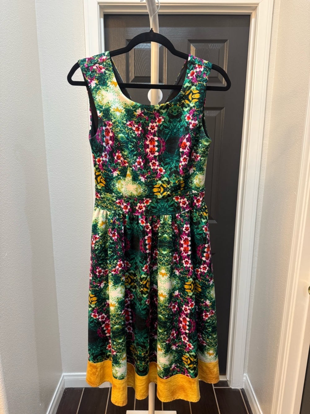 Cynthia Rowley Dress with Green and Pink Floral Accent - Picture 1 of 5